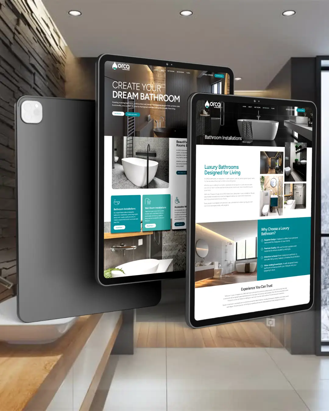 Bathroom Website design for a Local Plumber