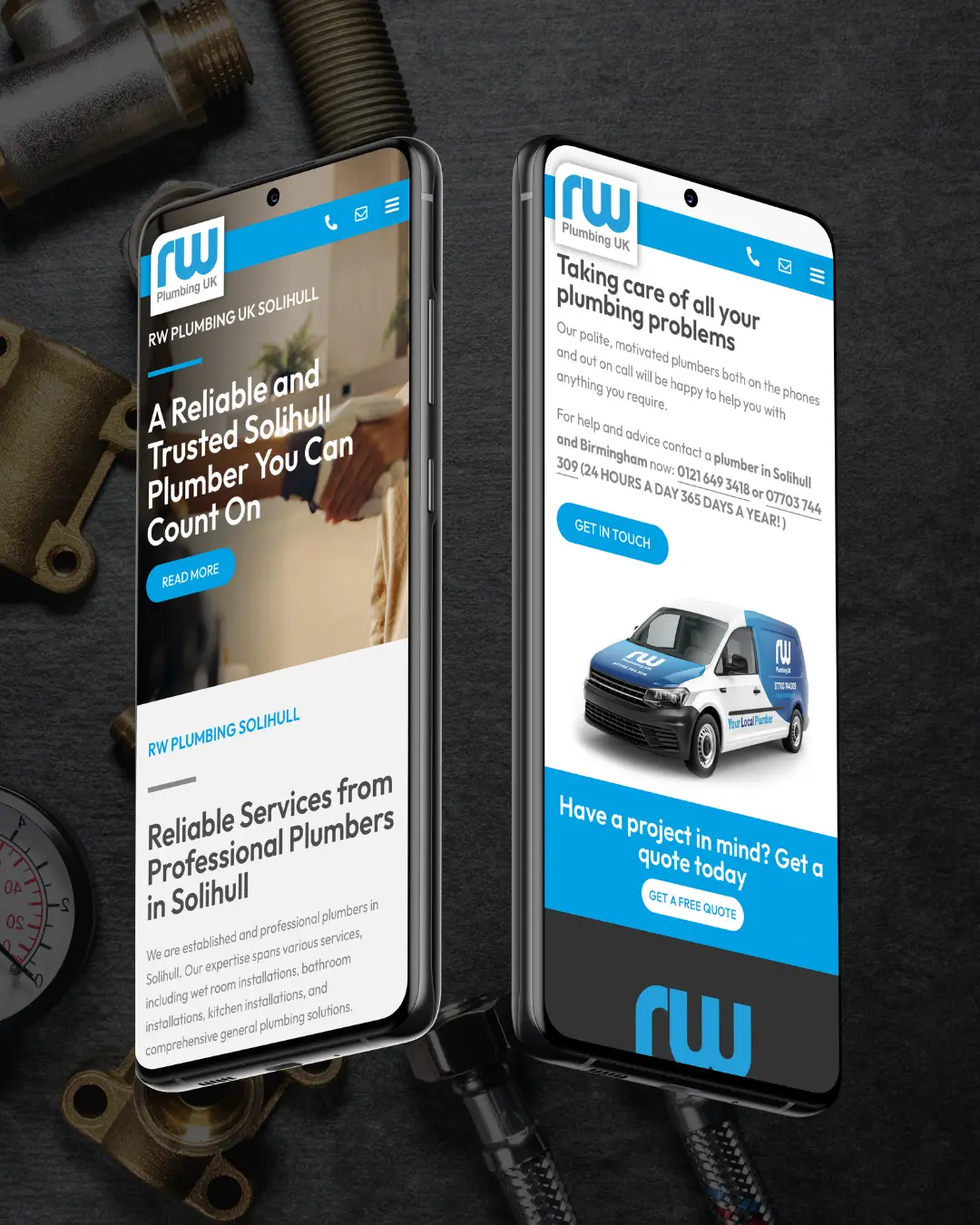 Website designed for a Redditch plumbing company