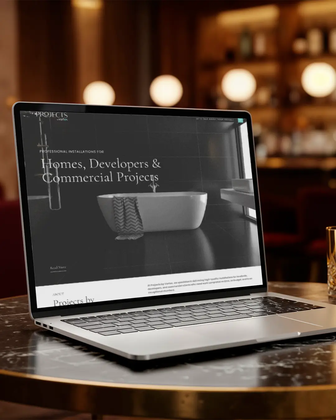 Vortex Bathrooms website design project